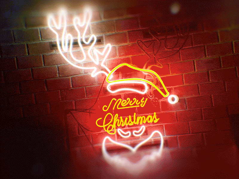 Neon Christmas Logo Reveal