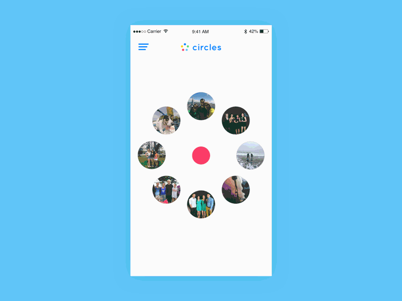Circles - Enter a Circle 🔴 circles concept friends groups interaction mobile social media ui ux