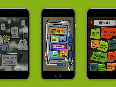 Humans vs. Zombies | Conceptual App 🧟‍♂️ app design humans vs. zombies hvz illustration ui design vector zombie