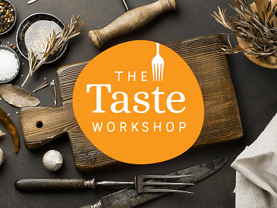 The Taste Workshop fork illustrator logo taste vector