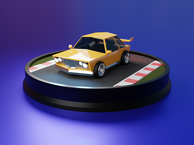 3D Race Car 3d blender blendercycles bmw car cycles graphic low poly node procedural purple race randoming shader texturing yellow