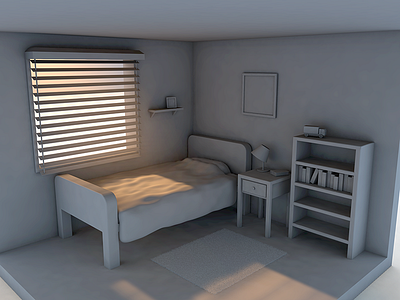 3D Low-poly Bedroom 3d bedroom c4d low poly