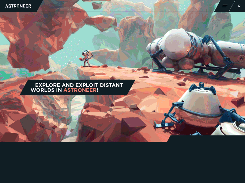 Redesign Concept Astroneer astroneer era game refonte space system web webdesign website