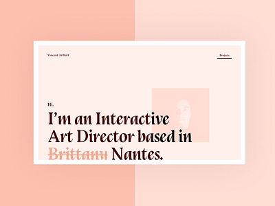 Personal website redesign aribart art director design personal pink re design redesign typography vincent webdesign website