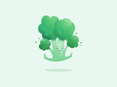 Brocco broccoli cheerleader cute art illustration