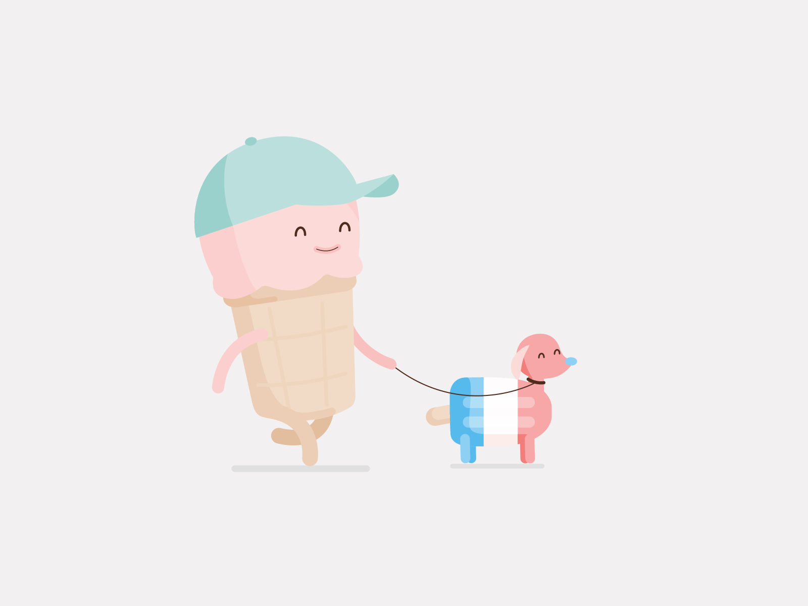 Going on a walk! adobe after effects aftereffects animation animation 2d beat character cycle dog food ice cream illustration illustrator melting motion motion design pet vectorart walk