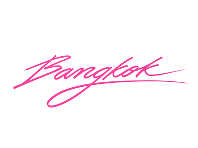 Bangkok bangkok branding hand illustrated identity logo miami vice script typography