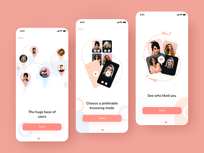 Dating app intro screens