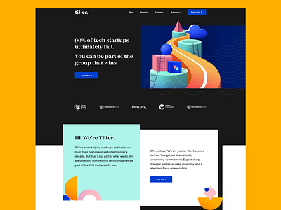 Tiller Digital agency homepage 3d design agency geometric icons illustration landing landingpage shapes ui web web agency website