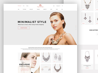 Happiness Boutique online shop e commerce jewelry layout online shop shop template ui web website