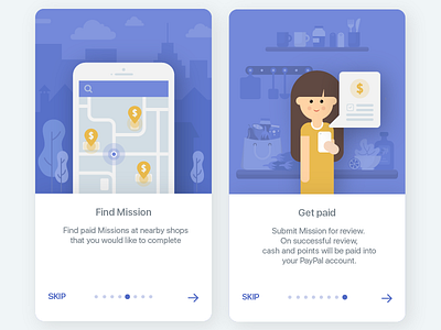 Intro screens for Aglo app 3 android how it works illustration intro screens ios mobile app mobile application onboarding onboarding illustration onboarding screens purchases shopping