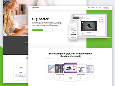 Landing page for freelancer's web app hero image home page landing page web web app