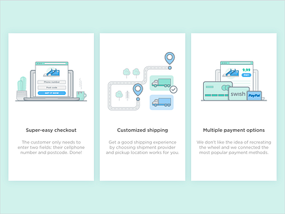 Icons for ecommerce app ecommerce how it works icons onboarding outline outline icons payment options shipping