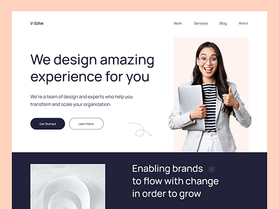 Designing Agency Web Header Design ✨ app branding design graphic design logo typography ui ux vector web header