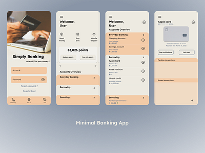 Minimal Banking App app design illustration minimal ui ux