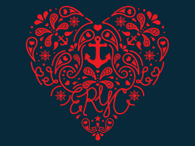 ERYC Valentines Tournament anchor calligraphy hearts lettering melodiepisciotti nautical paisley type typography valentine valentines vector vector