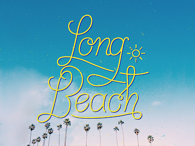 Long Beach beach calligraphy handwritten letterform lettering long beach melodie pisciotti palm trees script sun type typography