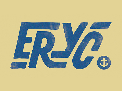 ERYC - Eagle Rock Yacht Club anchor calligraphy eryc handwritten letterform lettering nautical script texture type typography yacht club