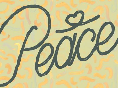Peace <3 calligraphy gold handwritten heart letterform lettering love peace script type typography wiggles