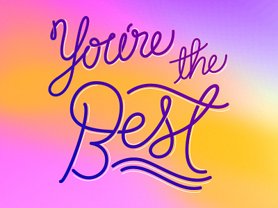 Yes, you are! best bright calligraphy handwritten letterform lettering script type typography