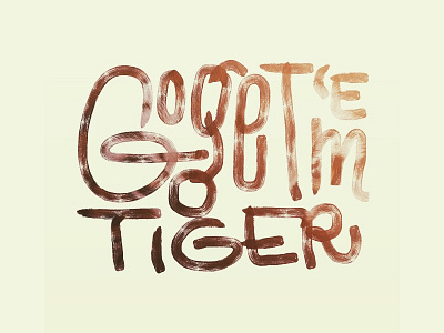 Go get 'em! animal brown cat handwritten letterform lettering pattern print script tiger type typography