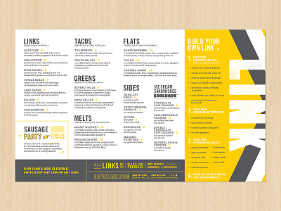 Link chevron design ice cream layout link melts menu sausage tacos typography yellow