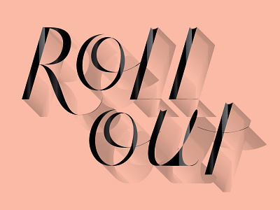 Roll Out 3d handwritten letter letterform lettering pink roll out script typography