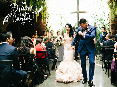 Diana & Carlos calligraphy fluid hand lettering handwritten lettering love organic photography script typography wedding