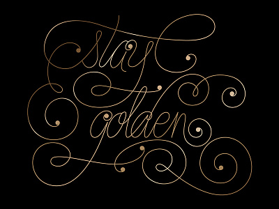 Stay Golden cursive gold golden hand lettering lettering script swirl typography vector