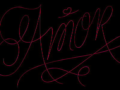 Happy Valentine's Day Amor <3 amor calligraphy hand lettering heart lettering love script type typography valentines valentines day xoxo