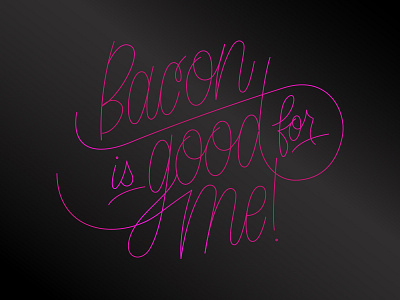 Bacon bacon handwritten lettering script type typography vector