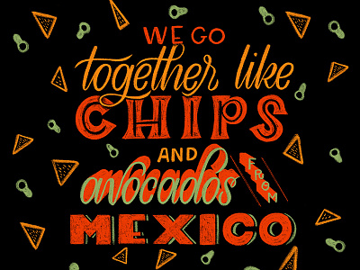 Chips + Avocado avocado calligraphy chips cursive guacamole handlettering handwritting lettering script type typography