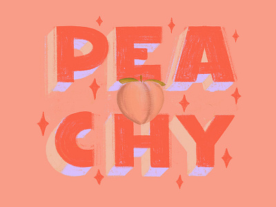 Peachy 3d booty handlettering handwritting lettering peach peachy sparkle type typography