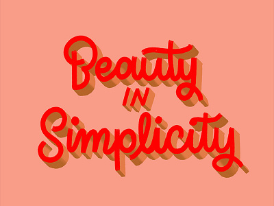 There is beauty in simplicity