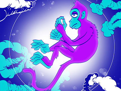 Pomelo 002B - guest artist Gabriel 3 color character comic illustration monkey