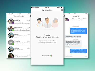 Conversations - Chat UI conversation fivestars merchant smb