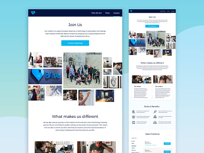 Career Page - Website Refresh layout website design