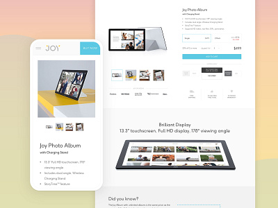 Joy Album - Web Store Page visual design web design website
