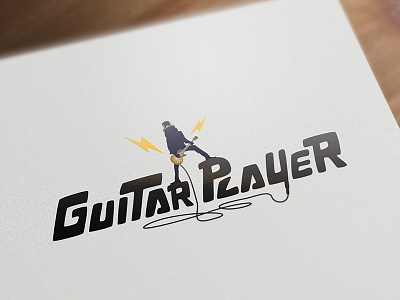 Guitar Player guitar illustration logo