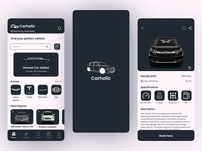 Carholic: Rent Car App app car app rent app rent car app ui ux