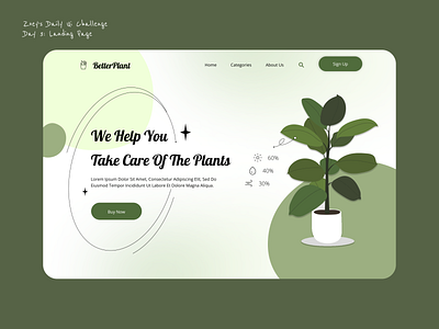 website landing page design dailyui landing page landingpagedesign plant plants ui uichallenge websitedesign