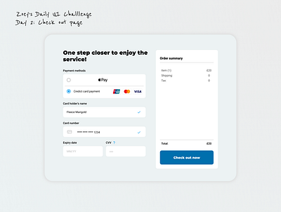 Daily UI - Day 2 checkout page app checkout checkoutpage creditcard dailyui dailyui002 dailyuichallenge design ui