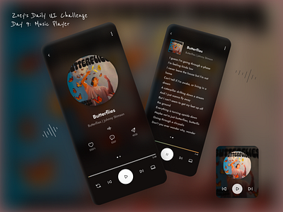 Daily UI Challenge Day 9: Music Player app dailyui dailyui009 dailyuichallenge dailyuichallenge009 musicplayer ui