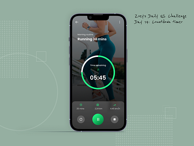 Daily UI Challenge Day 14: countdown timer countdown countdown timer countdowntimer dailyui dailyui014 dailyuichallenge dailyuichallenge014 fitness mobile app mobile design running ui