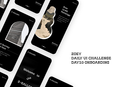 DailyUI Day 23: Onboarding artapp blackandwhite blackapp blackwhite dailyui dailyui023 dailyuichallenge gallery galleryapp galleryapplication galleryonboarding onboarding ui uidesign userinterface
