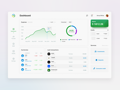 Sberbank Dashboard bank dashboard design finance sberbank ui ui design ux web design website