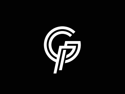 GP black emblem g icon line logo logo design mark monogram p