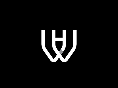 WH black h icon identity line logo logo design mark monogram w