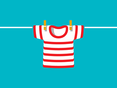 T-shirt hanging on a clothesline branding clothesline design icon identity laundry logo shirt t shirt
