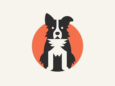 Border Collie blackwhite bordercollie brand design dog dogs icon identity logo negativespace